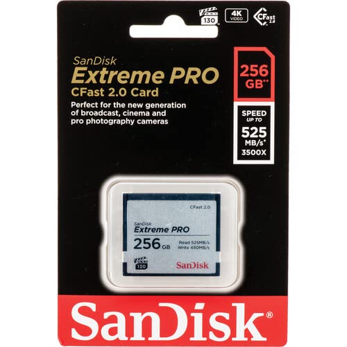 Sandisk 71931 256Gb Extreme Pro Cfast 2.0 Memory Card (Arri, Canon, And Blackmagic Ca