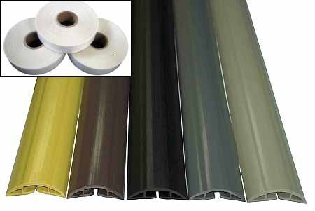 Electriduct Small Plastic Flexible Floor Cord Cover Cable Protector And Wire Concealer   Includes Double Sided Tape   25 Feet