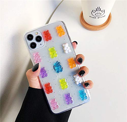 Unnfiko 3D Clear Case Compatible With Iphone 15 Pro, Super Cute Cartoon Bears, Funny Creative Soft Protective Case Cover (Bears,