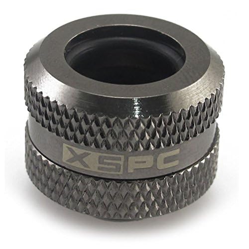 Xspc G1/4'' To 10Mm Id, 14Mm Od Petg Triple Seal Fitting, Black Chrome, 4 Pack