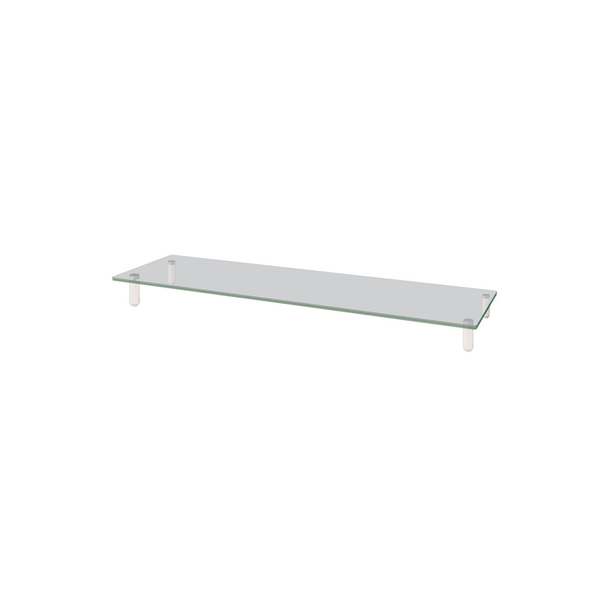 Kantek Extra-Wide Glass Monitor Riser with 8mm Tempered Glass Platform and 60-Pound Capacity, Clear Glass (MS380), 3.3 x 39.4 x