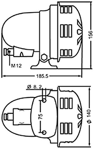 Vixen Horns Loud Electric Motor Driven Alarm/Siren (Air Raid) 12V Vxs 9080Scl