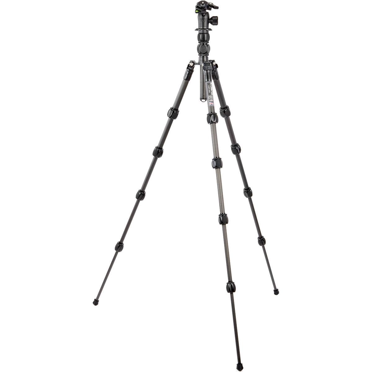 3 Legged Thing Pro Range 2.0 Leo 2.0 Kit Carbon Fibre Travel Tripod System   Adjustable Camera Tripod With 3 Detachable Legs For Monopod Conversion   Darkness Matte Black (Leokitdark2)