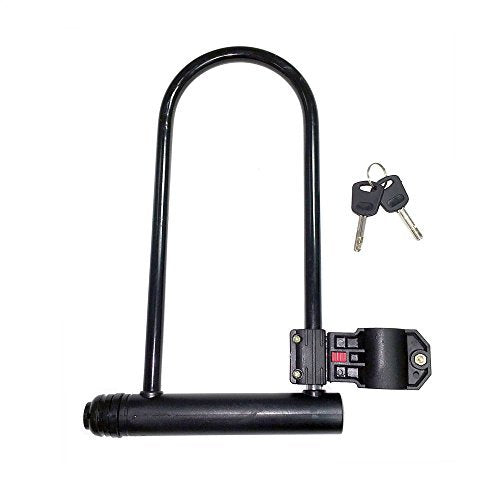 Mmg Motorcycle Scooter Anti Theft Security Lock U Shaped, Comes With Two Keys And Carry Bracket