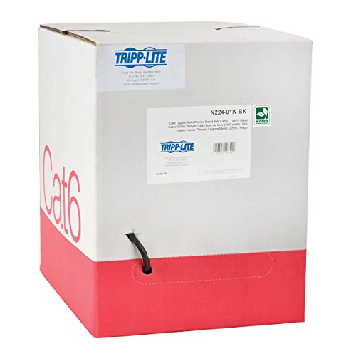 Tripp Lite Cat6 Bulk Solid Core Cable, Plenum Rated Pvc (Cmp), Gigabit, Black, 1000 (N224 01K Bk)