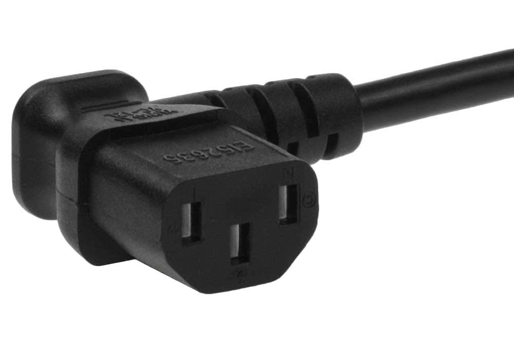 Sf Cable 8'' 18/3 Awg Right Angle Iec 60320 C14 To C13 Power Extension Cord, 10Amp, 250V, Compaitable For Pc, Monitor, Scanner O