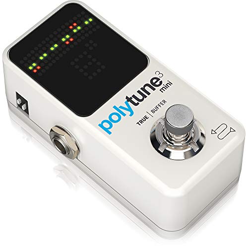 Tc Electronic Polytune 3 Mini Tiny Polyphonic Tuner With Multiple Tuning Modes And Built In Bonafide Buffer, White