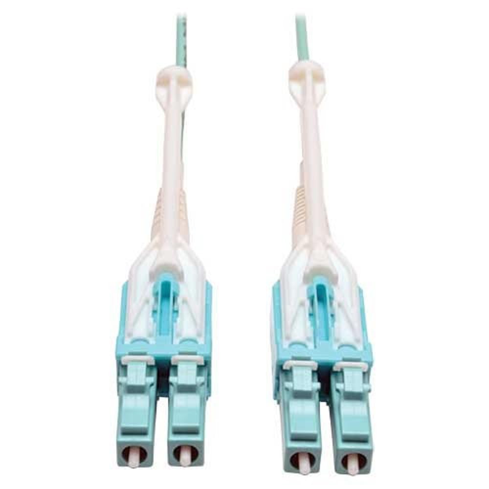 Tripp Lite 10Gb Duplex Multimode 50/125 OM3 LSZH Fiber Patch Cable with Push/Pull Tab Connectors, (LC/LC) - Aqua, 1M (3-ft.) (N8