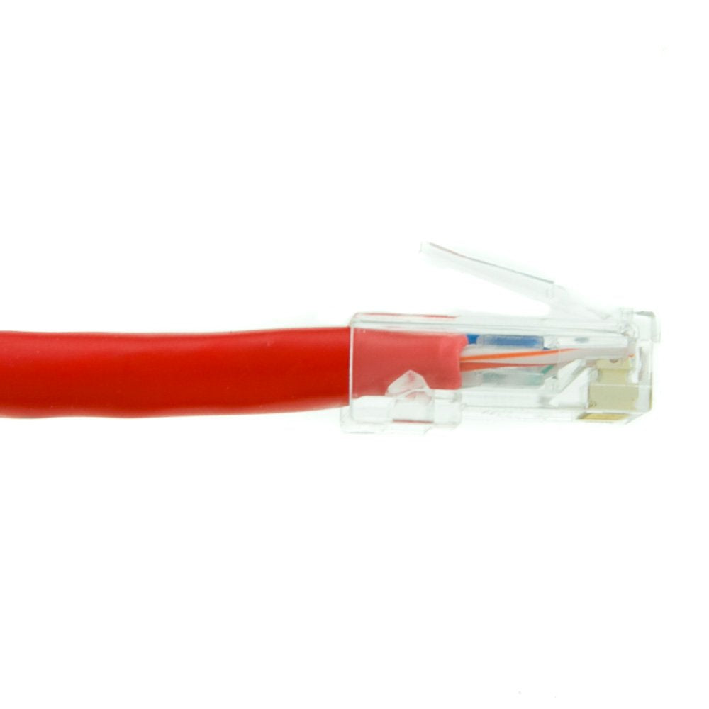 Cablewholesale 10 Foot Cat6 Red Ethernet Patch Cable, Bootless, 24Awg Network Cable With Rj45 Gold Plated Connector, 4 Pair Stra