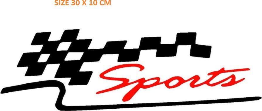A966 Sports Flag Racing Car Racing Exterior Stickers & Decals Vinyl Graphic Black + Red