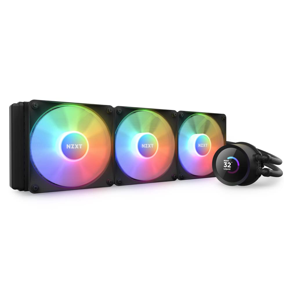 NZXT Kraken 360 RGB - 360mm AIO CPU Liquid Cooler - Customizable 1.54 Square LCD Display for Images, Performance Metrics - High-