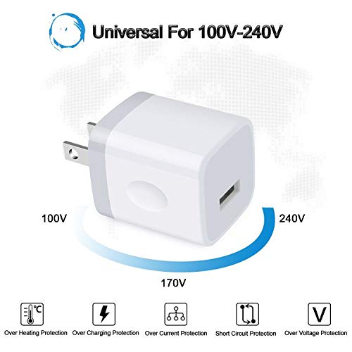 Usb Plug Wall Adapter For Iphone,1A/5V Single Port Phone Wall Charger Block Charging Cube Box Brick 3 Pack For Iphone 15 Pro Max