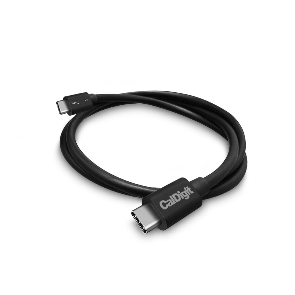 Caldigit Thunderbolt 4 Cable   40Gbps 100W Power Delivery, Compatible With Thunderbolt 3 & Usb Type C, Macbook Pro, Imac, Iphone 15 Max, Black (0.8 Meter 2.62 Feet, Thunderbolt 4 / Usb 4 Cable)