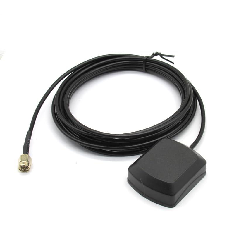 Vehicle Waterproof Gps Navigation Magnetic Antenna Sma Male Connector For Car Stereo Head Unit Gps Navigation System Module Truck Marine Boat Gps Tracker Locator Real Time Tracking (With Magnetic)