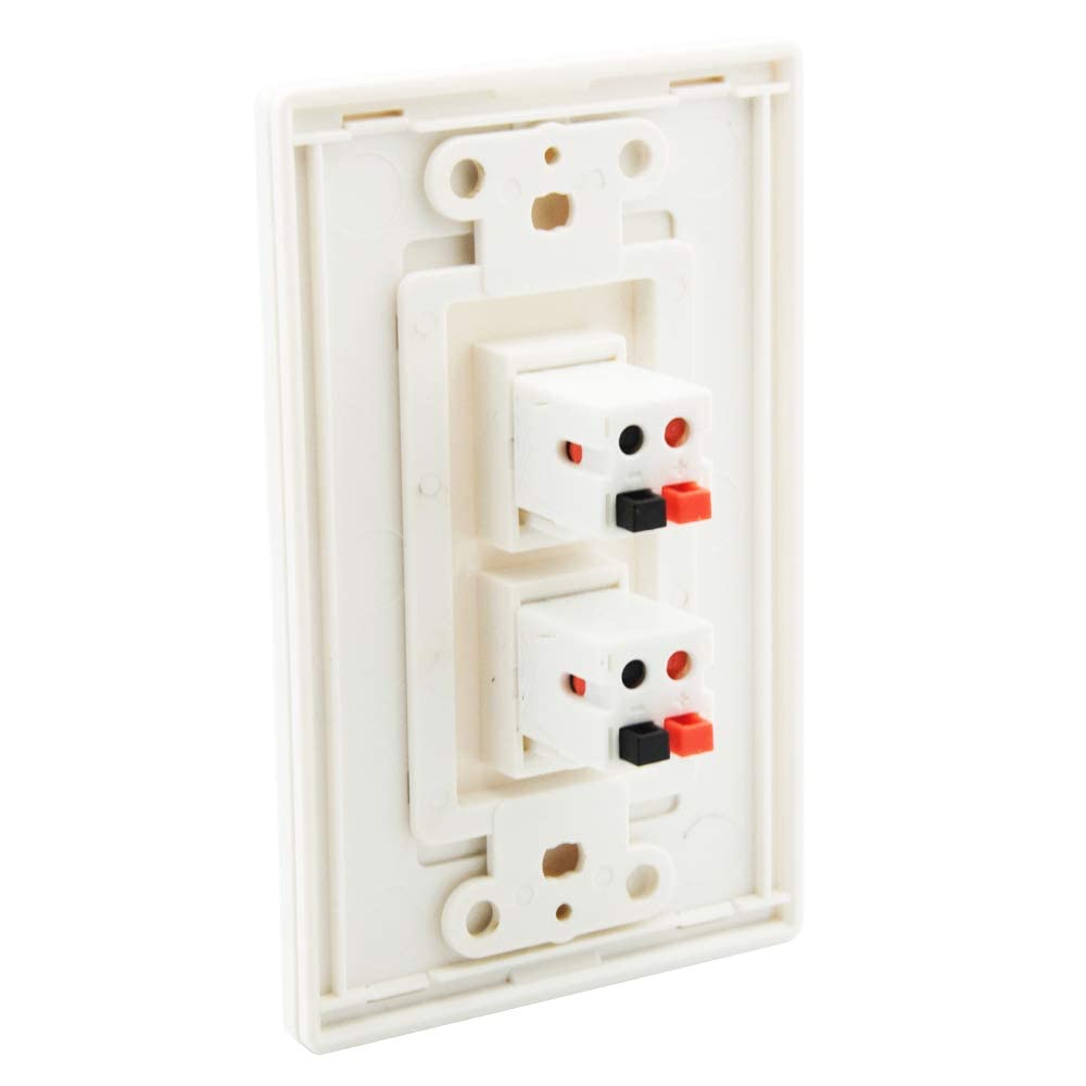 Diytech Premium 2 Speaker Wall Plate, Speaker Plug, Supports 2 Speaker Configurations, Speaker Port For Wall Speaker Wire, Speak