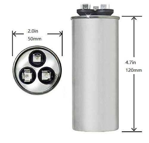 Bluenathxrpr 45+7.5 Mfd Uf Air Conditioner Capacitor Cbb65 Capacitor Dural Motor Run Capacitor Withstand 450V Ac Round