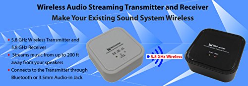 Wolverine 5.8Ghz And Bluetooth Wireless Audio Transmitter And Receiver Adapter To Wirelessly Stream Music To Your Existing Sound