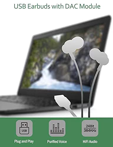 Dungzduz Usb Earbuds Headphones For Computer, Noise Isolation In Ear Earphones With Microphones, Usb Dac & 1.8M Cord, Universall