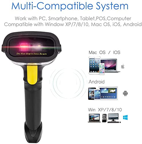 Netum 2D Barcode Scanner, Compatible With 2.4G Wireless & Bluetooth & Usb Wired Connection, Connect Smart Phone, Tablet, Pc, 1D