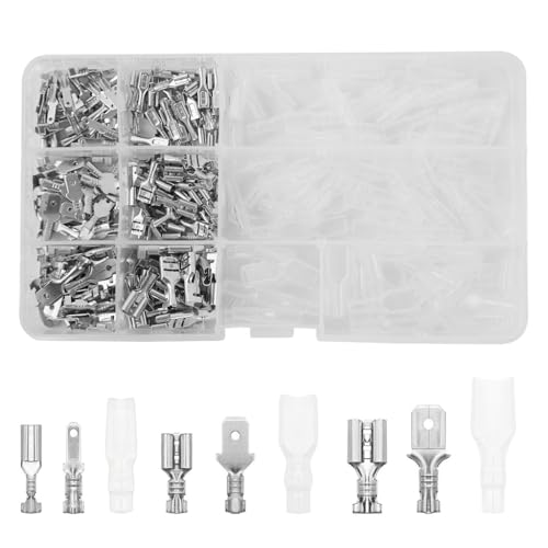 Serplex 270Pcs Terminal Connectors Kit Assorted Sized Electrical Wire Connectors 2.8Mm/4.8Mm/6.3Mm Paired Male & Female Spade Sp