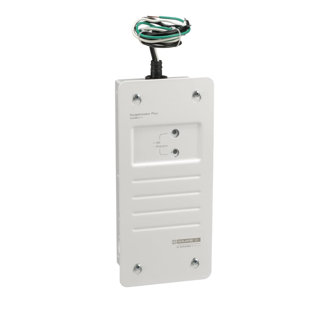 Square D - SDSB80111 Surgebreaker Plus Whole House Surge Protector 120/240-volt with Cable, Telephone, and Ethernet Protection