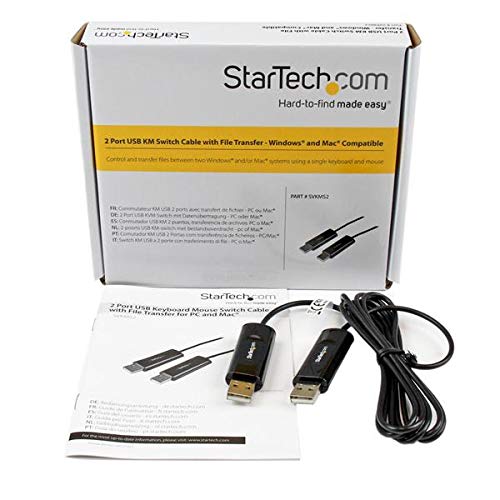 Startech.Com 2 Port Usb Keyboard Mouse Switch Cable W/ File Transfer For Pc And Mac      Usb File Transfer Cable   Dual Port Usb