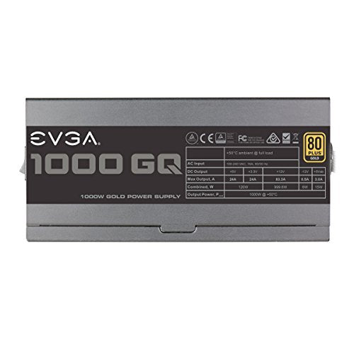 Evga 210 Gq 1000 V1,1000 Gq, 80+ Gold 1000W, Semi Modular, Evga Eco Mode, 5 Year Warranty, Power Supply,Black