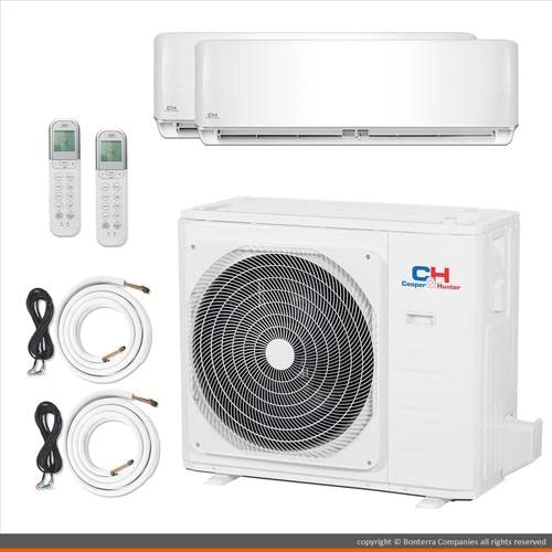 2 Zone Mini Split   9000  24000 Ductless Air Conditioner   Pre Charged Dual Zone Mini Split   Includes Two Free 25 Linesets   Pr