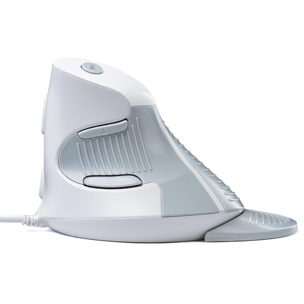 DELUX Wired Ergonomic Vertical Mouse, Vertical Mouse for Medium Hands, Removable Wrist Rest, Silent Click Ergo Mouse, Up to 4200