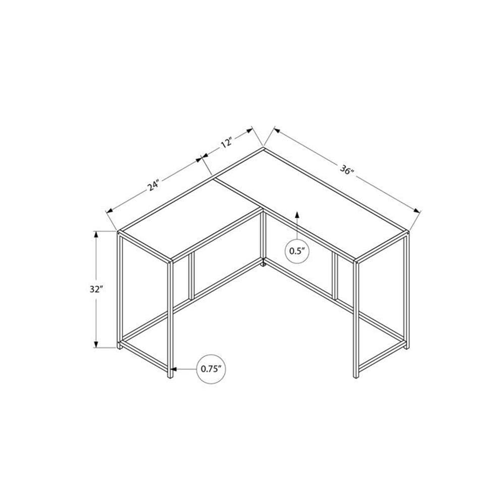 Monarch Specialties I 2159 Accent Table, Console, Entryway, Narrow, Corner, Living Room, Bedroom, Metal, Laminate, White Marble