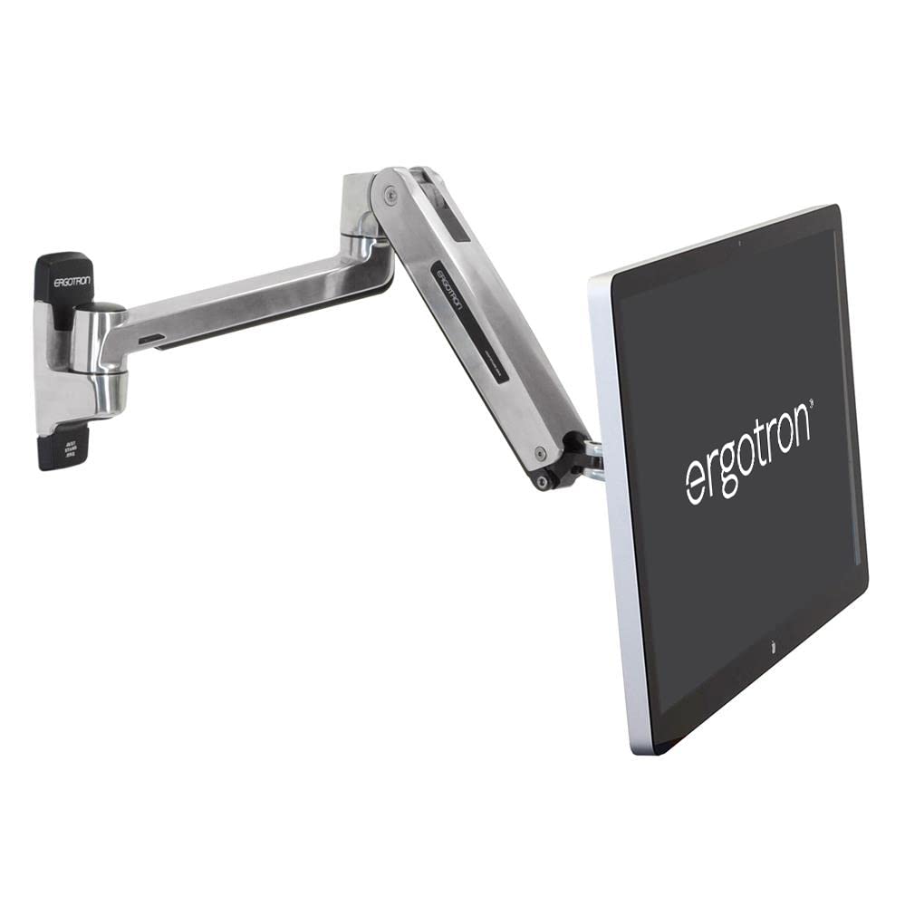 Ergotron � LX HD Sit Stand Single Monitor Arm, VESA Wall Mount � for Monitors Up to 49 Inches, 14 to 30 lbs � Polished Aluminum