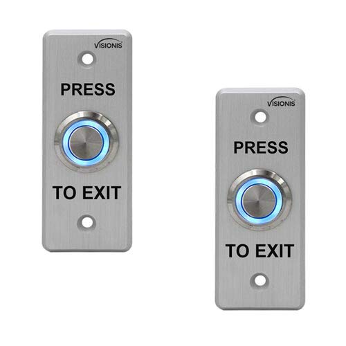 Visionis 2 Pack Fpc 7531 Vis 7008 Indoor Outdoor Weather, Waterproof Ip65 Stainless Steel Door Bell Type Round Request To Exit B