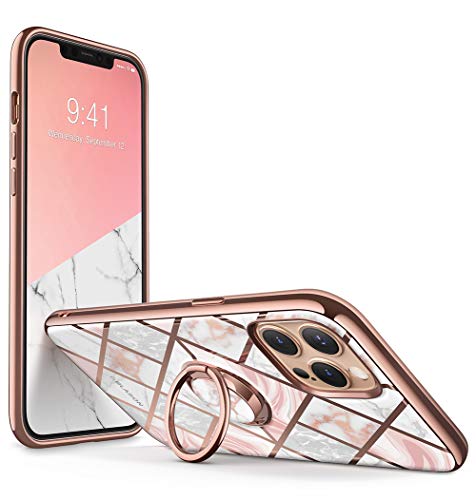 iBlason Cosmo Snap Case Designed for iPhone 12 Pro Max (6.7 Inch), Slim with Builtin 360 Rotatable Ring Holder Kickstand Suppo