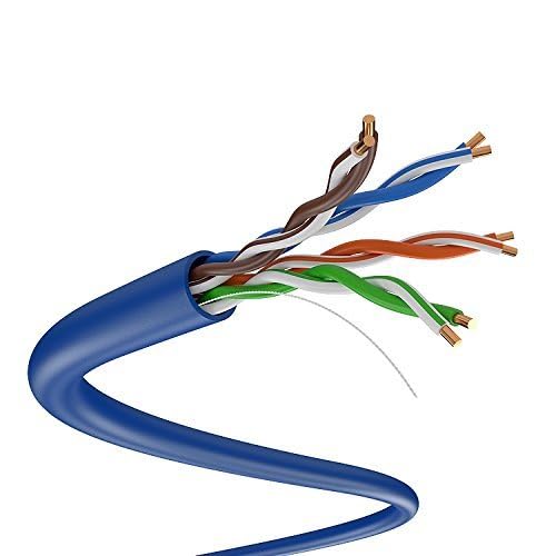 Solidlink   Sl601N Cat5E 1000Ft Utp Solid Conductor Cable 24Awg Lan Network Ethernet Rj45 Wire, Blue (Sl601),