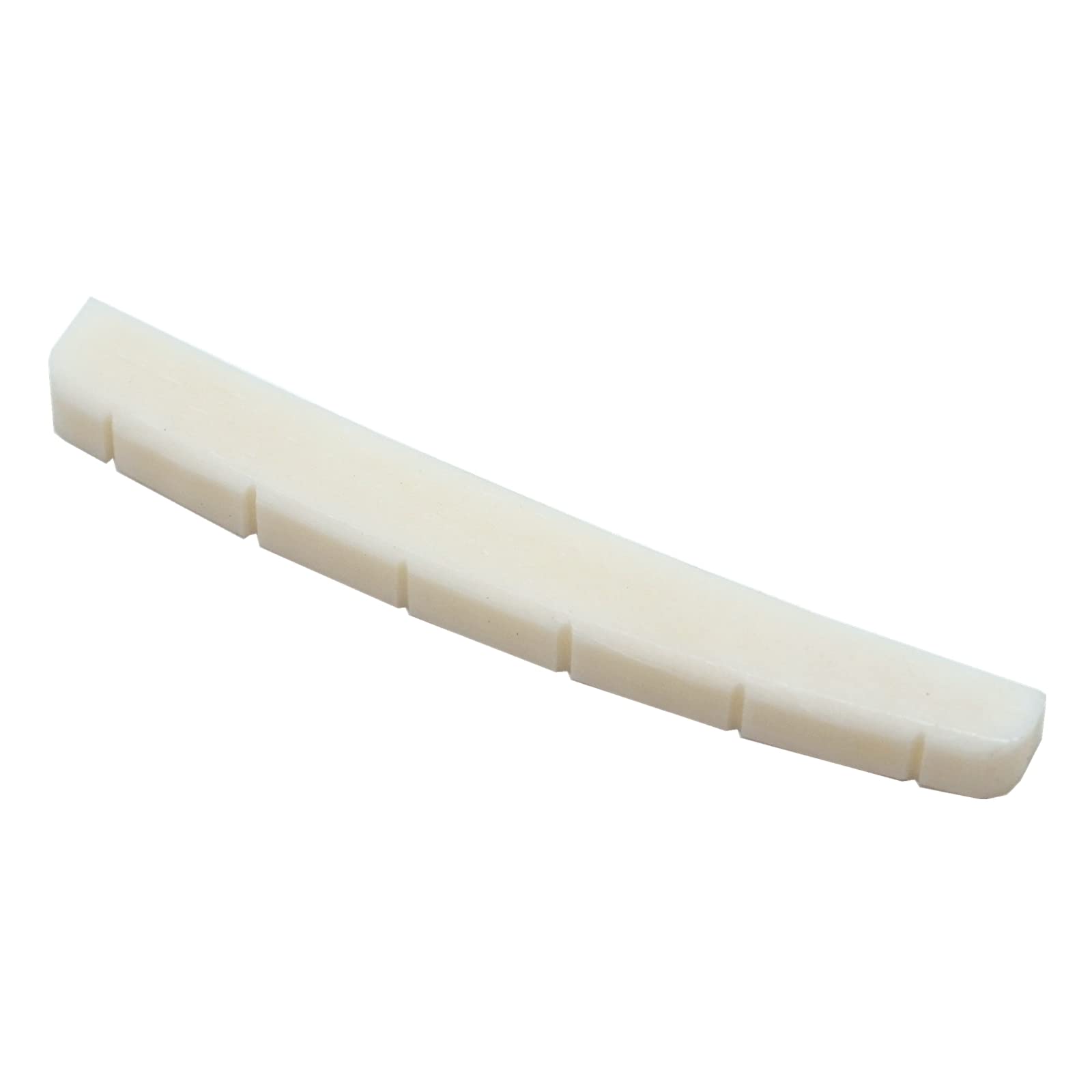 Miwayer 6 String Electric Guitar Bone Nut Curved Bottom Pre Slotted Made Of Real Bone (43 X 3.2 X 5/5.65/4.6Mm 1 Pack)