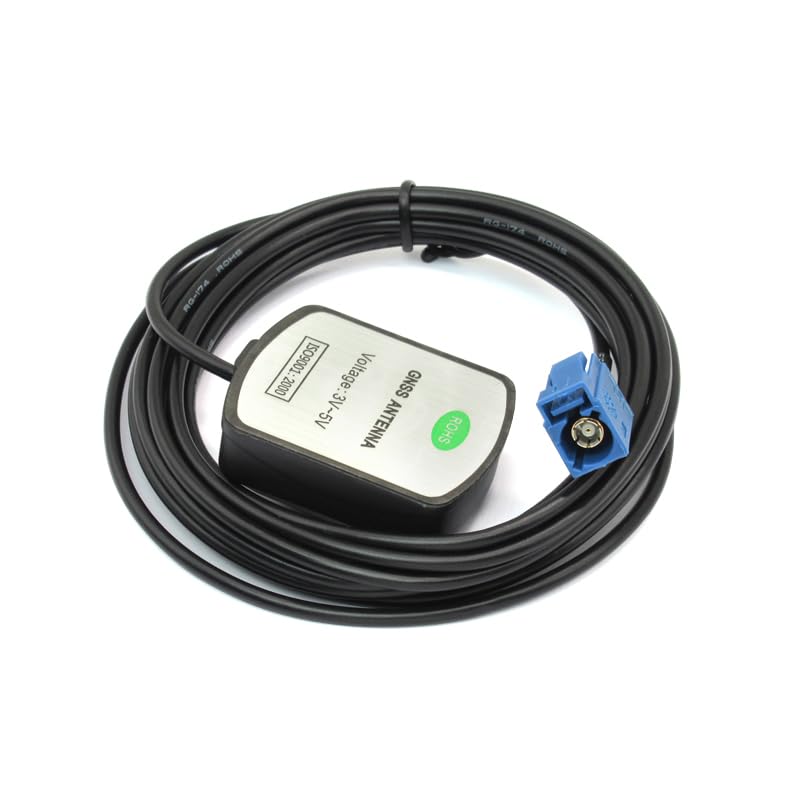 Vehicle Waterproof Active Gps Navigation Antenna Fakra Type C Blue Magnet Mount For Audi Ford Dodge Ram Gm Chevy Chevrolet Gmc Jeep Cadillac Bmw Audi Benz Car Truck Suv Head Unit