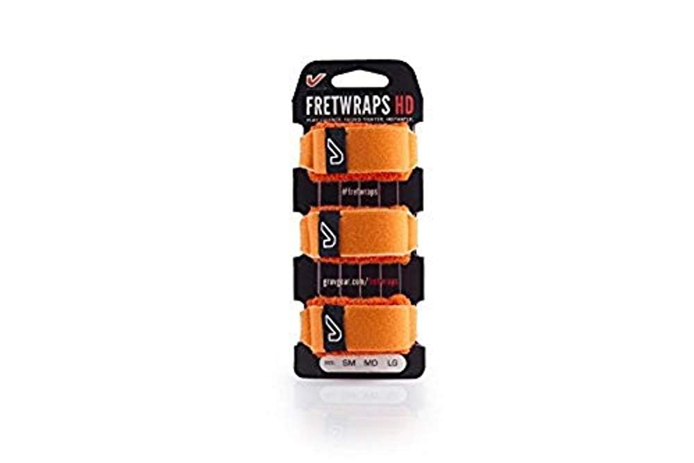 Gruv Gear Fretwraps Hd 3 Pack ''Flare'' Guitar String Muters, Orange, Small