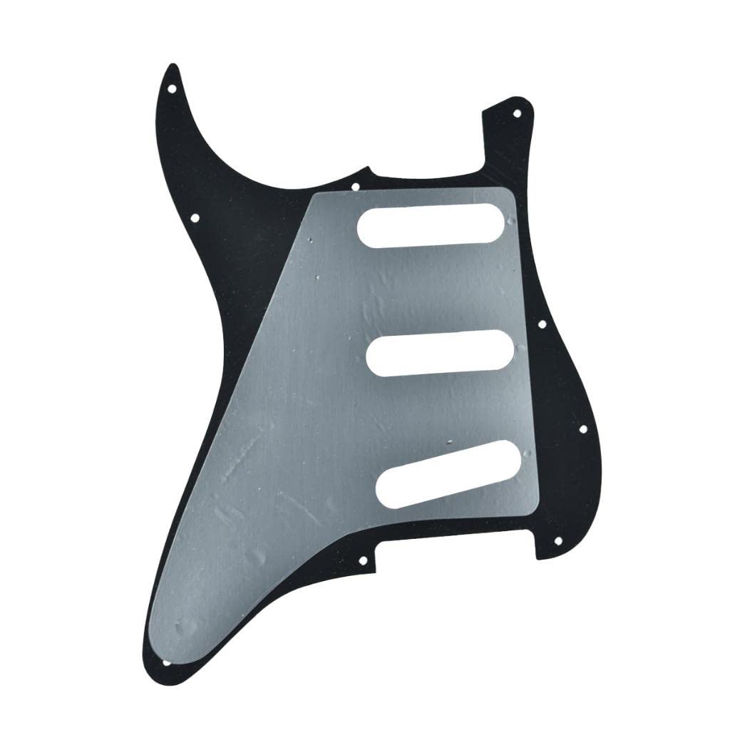Kaish 11 Hole St/Strat Style Pickguard Sss Pick Guard For Usa/Mexico Stratocaster/Strat Black 3 Ply