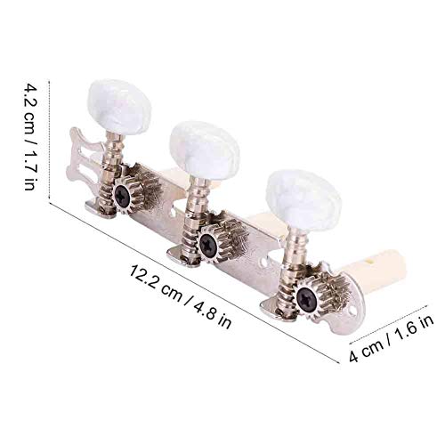 Bnineteenteam 3R+3L Acrylic Classical Guitar String Tuning Peg,Classical Guitar Tuners Machine Heads (Silver)