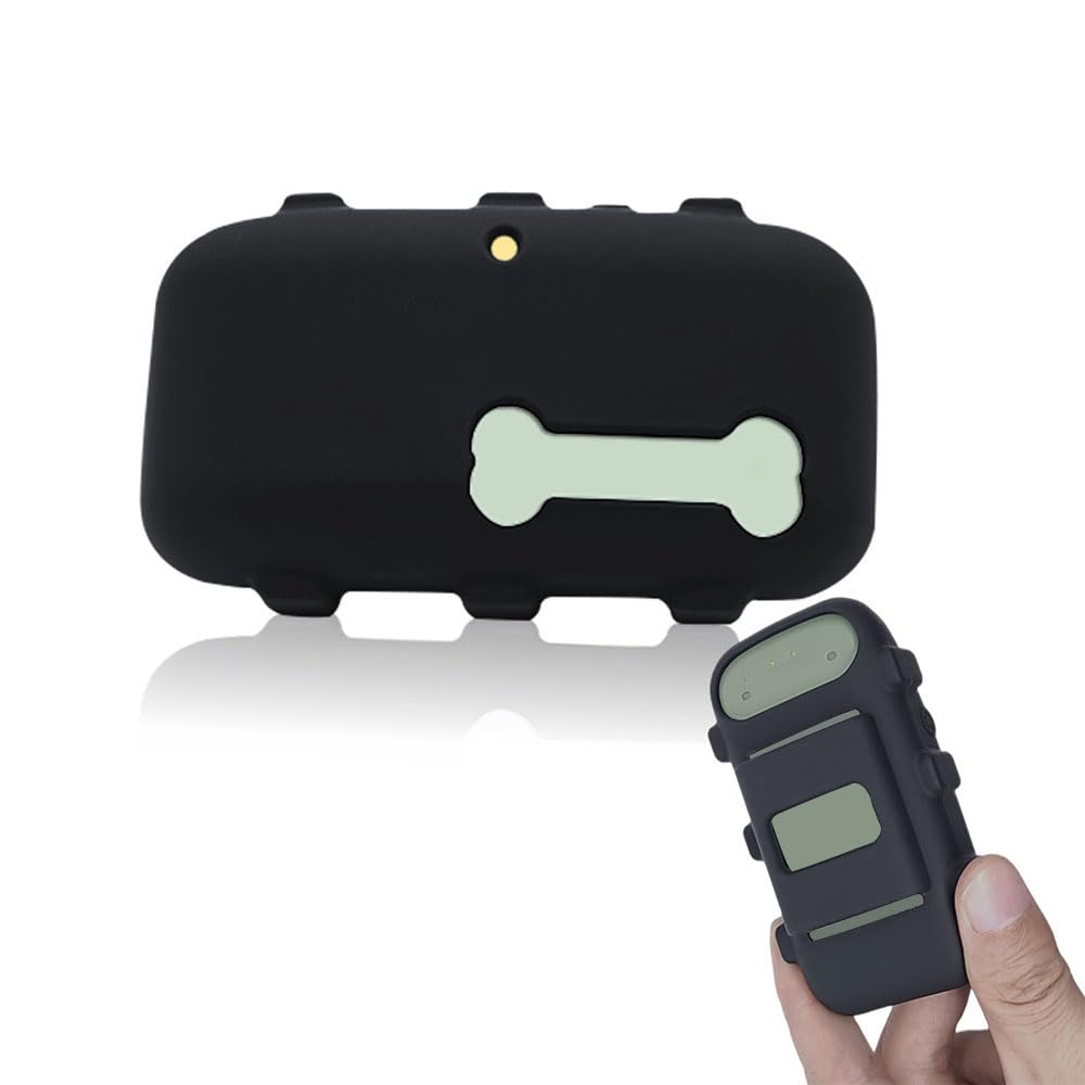 Silicone Holder Compatible For Tractive Xl Gps Dog Tracker,Rubber Accessories Cover Finder Anti Scratch,Secure Sturdy Case With Strap For Pet Cat Collar (Black)