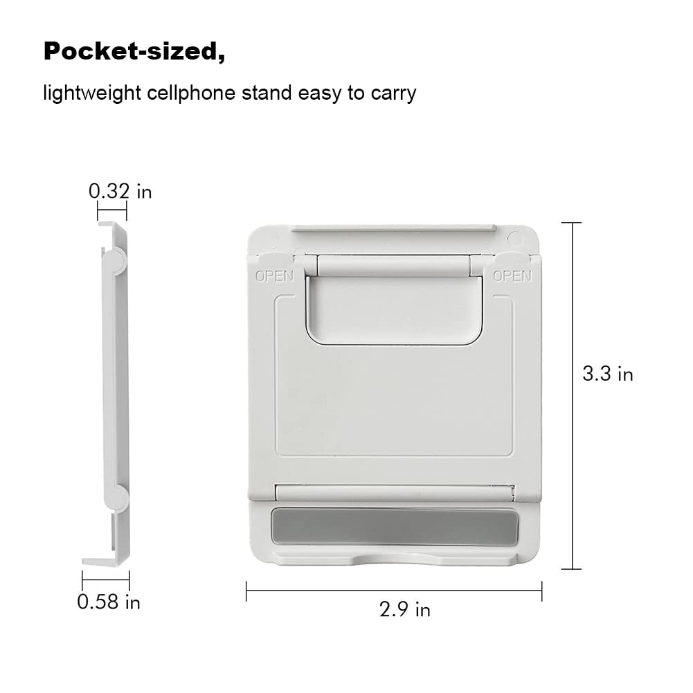 Kemoxan 2 Pack Portable Cell Phone Stand Holder For Desk, Foldable Pocket-Sized Mount, Universal Adjustable Desktop Mobile Phone