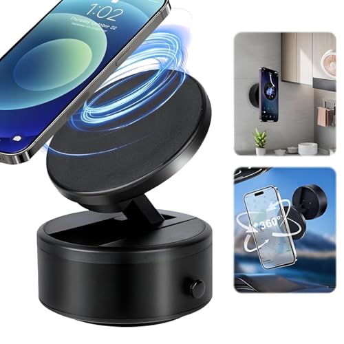 Rosa Store Electric Vacuum Magnetic Car Phone Mount  360 Rotatable Suction Cup Holder For Dashboard, Windshield, Kitchen, Bathro