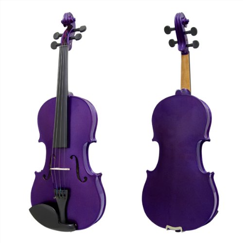 Mendini 16 Inch Ma Purple Solid Wood Viola With Case, Bow, Rosin, Bridge And Strings