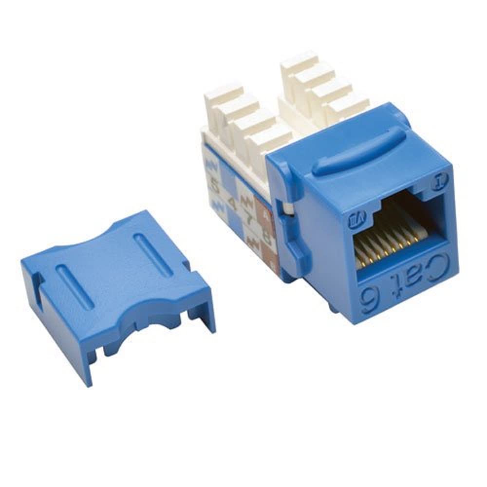 TRIPP LITE Cat6 Cat5e 110 Style Punch Down Keystone Jack, Blue, 25Pack (N238025BL)
