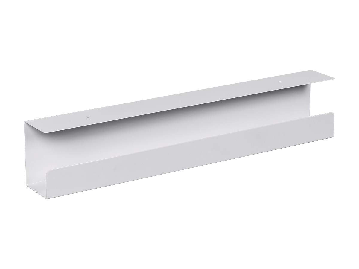Monoprice Under Desk Cable Tray   Steel With Power Supply And Wire Management   Workstream Collection White
