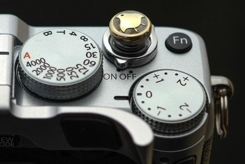 Lensmate Bird Soft Release Button   Brass   Fits Any Standard Threaded Release   Fits X100Vi, X100V, X100F, X100T, Xpro3 & Xpro2