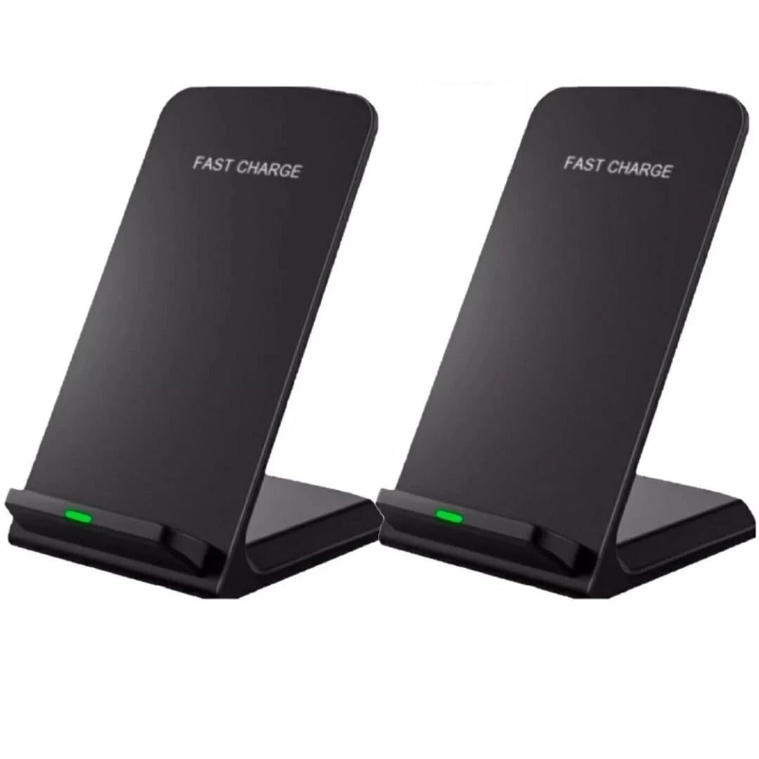2 Pack Wireless Fast Charger Stand Dock Cradle for Apple iPhone 17 16 15 14 13 12 Pro Max X XR XS 8 + Samsung Galaxy S25 S24 S23