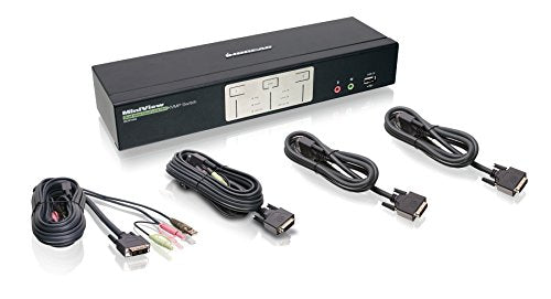 Iogear 2 Port Dual View Dual Link Dvi Kvmp Switch With Audio, W/Full Set Of Cables (Gcs1642 Taa Compliant)