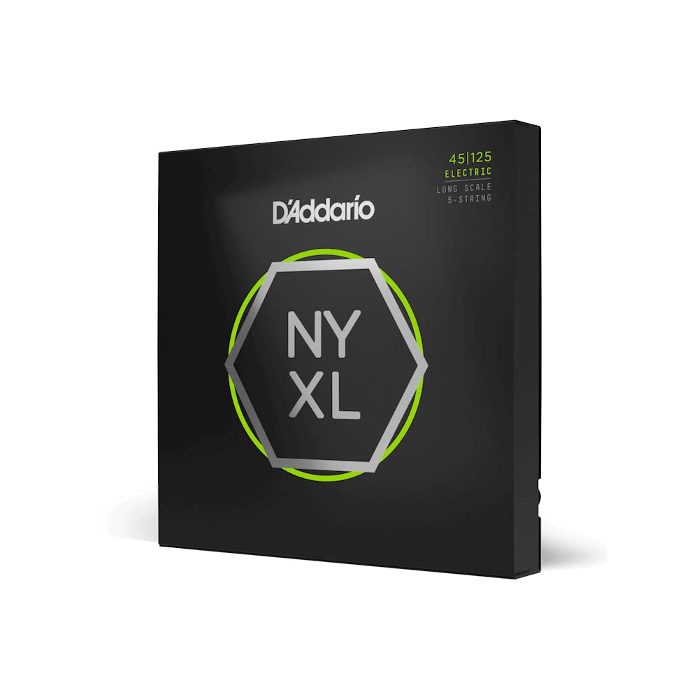 D'Addario Bass Guitar Strings   Nyxl Bass Strings   Nyxl45125   Unrivaled Strength, Tuning Stability, Enhanced Response   For 5
