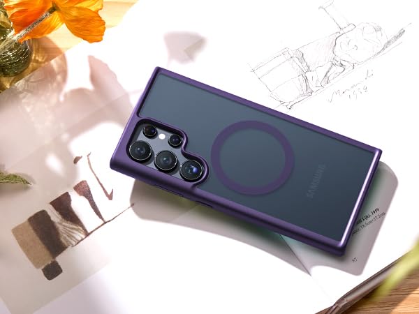 Torras Magnetic Shockproof For Samsung Galaxy S24 Ultra Case, [Fit For Magsafe] [Military Grade Drop Tested] Protective Transluc